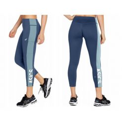 Legginsy sportowe fitness do biegania Asics Sport Logo. Niebieskie legginsy ASICS, bez wzorów, sportowe. Za 129.00 zł.