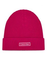 Calvin Klein Czapka Patch Chunky LV04D8053G Różowy. Czerwone czapki zimowe Calvin Klein, bez wzorów, z bawełny. Za 169.99 zł.