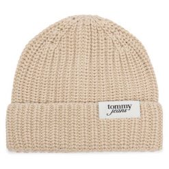 Czapka Tommy Hilfiger. Białe czapki zimowe Tommy Hilfiger, bez wzorów. Za 189.99 zł.
