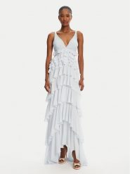Elisabetta Franchi Sukienka koktajlowa AB-R42-52E2-V680 Biały Regular Fit. Białe sukienki Elisabetta Franchi, bez wzorów, z syntetyku, wizytowe, bez kołnierzyka, bez ramiączek. Za 2,929.00 zł.
