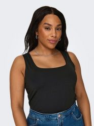 ONLY Carmakoma Top w kolorze czarnym rozmiar: M-46/48. Czarne topy Only Carmakoma, m, bez wzorów, bez kołnierzyka, bez ramiączek. Za 74.99 zł.