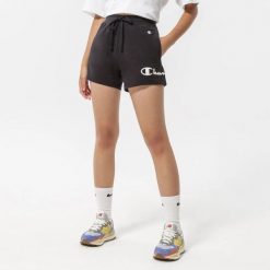 SPODENKI DAMSKIE SPORTOWE CHAMPION-SZORTY SHORTS KRÓTKIE KOLOR CZARNY. Czarne szorty sportowe Champion, bez wzorów, z bawełny, do biegania. Za 65.88 zł.