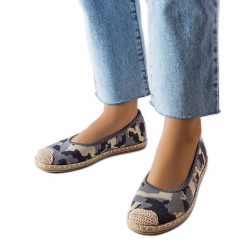 Szare wsuwane espadryle Benedum. Szare baleriny bez wzorów, eleganckie, z okrągłym noskiem, bez obcasa. Za 78.89 zł.
