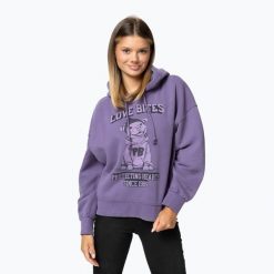 Bluza damska Pitbull Love Bites Hodded. Fioletowe bluzy z kapturem PITBULL, m, bez wzorów, z bawełny, bez kaptura. Za 209.99 zł.
