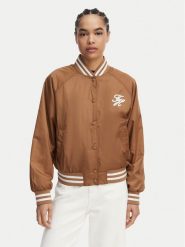 Tommy Hilfiger Kurtka bomber Logo Appliqué WW0WW48618 Brązowy jasny Regular Fit. Brązowe kurtki Tommy Hilfiger, l, bez wzorów, z syntetyku, bez kaptura. Za 949.99 zł.