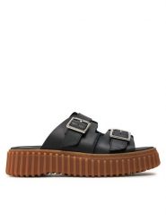 Clarks Klapki Torhill Slide 26176428 Czarny. Czarne klapki Clarks, bez wzorów, ze skóry, bez obcasa, bez zapięcia. Za 399.99 zł.
