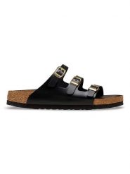 Birkenstock Klapki "Florida" w kolorze czarnym rozmiar: 37. Czarne klapki Birkenstock, bez wzorów, klasyczne, z otwartym noskiem, bez obcasa, bez zapięcia. Za 505.13 zł.