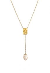 Elli PREMIUM Damski naszyjnik Y-Necklace Barokowy Organic Ponadczasowy w 925 Sterling Silver Naszyjniki 1 ct. Szare naszyjniki Elli PREMIUM, z materiału, z perłą, srebrne. Za 178.99 zł.