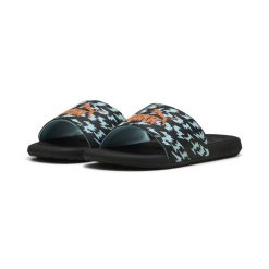 Młodzieżowe klapki Cool Cat Poised 2 Race PUMA Black Orange Glo Safe Lake Blue. Brązowa klapki Puma, bez wzorów, młodzieżowe, bez obcasa, bez zapięcia. Za 109.00 zł.