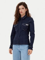 Calvin Klein Jeans Koszula jeansowa Lean J20J224539 Granatowy Regular Fit. Niebieskie koszule Calvin Klein Jeans, l, bez wzorów, z bawełny, bez kołnierzyka, bez ramiączek. Za 249.99 zł.