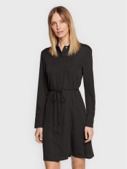 Calvin Klein Sukienka koszulowa K20K205348 Czarny Regular Fit. Czarne sukienki Calvin Klein, bez wzorów, z syntetyku, bez kołnierzyka, bez ramiączek, koszulowe. Za 739.99 zł.