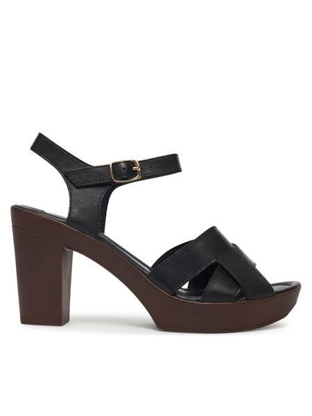 Lasocki Sandały EST-2025N-07 Czarny. Czarne sandały Lasocki, bez wzorów, ze skóry, bez obcasa, na słupku, bez zapięcia. Za 169.99 zł.