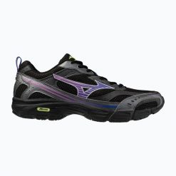 Buty Mizuno MXR Black/Spring Crocus/Metallic Gray. Czarne buty do biegania Mizuno, bez wzorów, z materiału, bez zapięcia, do biegania. Za 379.99 zł.