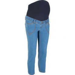 Dżinsy ciążowe z wywiniętymi nogawkami w dł. 3/4 bonprix niebieski "medium bleached". Jeansy marki bonprix. Za 79.99 zł.