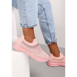 Różowe Buty Sportowe Celly. Czerwone buty sportowe lifestyle Renee, z aplikacjami, bez zapięcia. W wyprzedaży za 91.99 zł.