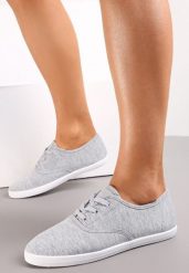 Szare Sznurowane Tenisówki Przed Kostkę Calapse. Szare trampki Renee, bez wzorów, casualowe, przed kostkę, bez zapięcia. Za 39.99 zł.