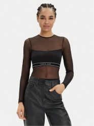 Tommy Hilfiger Body UW0UW05135 Czarny Slim Fit. Czarne body i gorsety Tommy Hilfiger, bez wzorów, z syntetyku, bez ramiączek. Za 179.99 zł.