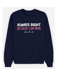 WOOOP Bluza "Always Right Mom" w kolorze granatowym rozmiar: XXL. Niebieskie bluzy Wooop, xxl, bez wzorów, z bawełny, bez kaptura. Za 108.99 zł.