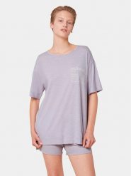 Triumph Piżama 10214841 Fioletowy Oversize. Fioletowe piżamy Triumph, bez wzorów, z bawełny, bez kołnierzyka, bez ramiączek. Za 139.99 zł.