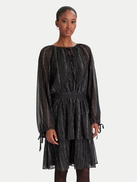 DKNY Sukienka koktajlowa DD5H1H71 Czarny Regular Fit. Czarne sukienki DKNY, bez wzorów, z syntetyku, wizytowe, bez kołnierzyka, bez ramiączek. Za 379.99 zł.