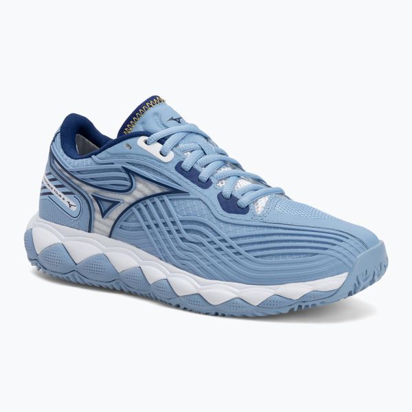 Buty do tenisa damskie Mizuno Wave Enforce Tour 2 CC. Niebieskie buty treningowe Mizuno, bez wzorów, z materiału, bez zapięcia, na fitness i siłownię, mizuno wave. Za 399.99 zł.