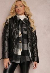 Czarna Kurtka Linerin. Czarne kurtki Renee, l, bez wzorów, z tkaniny. W wyprzedaży za 149.99 zł.