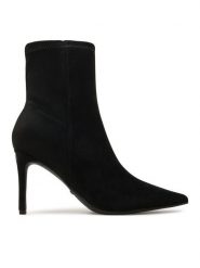 Guess Botki Richery2 FLFRY2 ESU10 Czarny. Czarne botki Guess, z aplikacjami, ze skóry, bez obcasa, na szpilce, bez zapięcia. Za 399.99 zł.