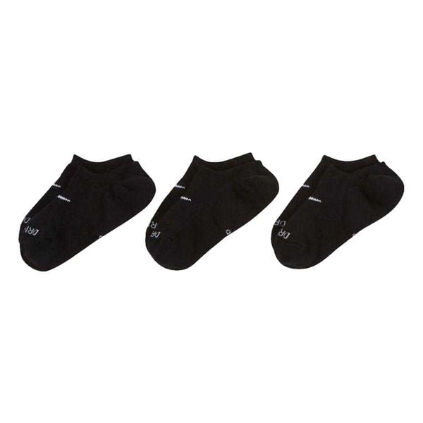 Skarpety Unisex Adult Plus Cush Footie DriFIT Everyday NoShow (zestaw 3 Sztuk). Czarne skarpetki Nike, bez wzorów. Za 102.99 zł.