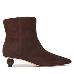 Botki Weekend Max Mara. Brązowe botki Weekend Max Mara, bez wzorów, bez obcasa, na słupku, bez zapięcia. Za 2,489.00 zł.