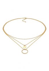 Elli Damski warstwowy naszyjnik i wisiorek okrąg Twisted Ponadczasowy Trend Bloger w pozłacanym srebrze 925 Sterling Silver Naszyjniki 1 ct. Szare naszyjniki Elli, z materiału, pozłacane. Za 228.64 zł.