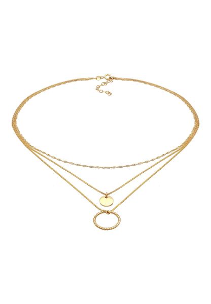 Elli Damski warstwowy naszyjnik i wisiorek okrąg Twisted Ponadczasowy Trend Bloger w pozłacanym srebrze 925 Sterling Silver Naszyjniki 1 ct. Szare naszyjniki Elli, z materiału, pozłacane. Za 228.64 zł.