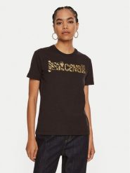 Just Cavalli T-Shirt 77PAHT03 Czarny Slim Fit. Czarne t-shirty Just Cavalli, m, bez wzorów, z bawełny, bez kołnierzyka, bez ramiączek. Za 259.99 zł.