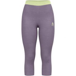 Legginsy termoaktywne 3/4 damskie ODLO Revelstoke PW 150 BL Bottom 3/4. Fioletowe legginsy ODLO, bez wzorów, z materiału. Za 329.99 zł.