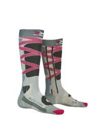 Skarpety narciarskie damskie X-SOCKS SKI CONTROL WMN 4.0. Czerwone skarpetki X-Socks, bez wzorów, z materiału. Za 70.00 zł.