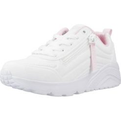 Buty SKECHERS UNO LITE - EASY ZIP Biały. Białe buty trekkingowe Skechers, bez wzorów, z materiału, bez zapięcia, trekkingowe. Za 249.99 zł.