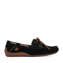 Mokasyny Beverly Hills Polo Club. Czarne mokasyny Beverly Hills Polo Club, bez wzorów. Za 299.99 zł.