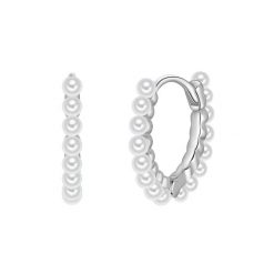 Glanzstücke München Kolczyki z perlami ze srebra próby 925 w kolorze srebrnym z perla (synth.) 1 ct Damski. Szare kolczyki Glanzstücke München, z perłą, srebrne. Za 249.99 zł.