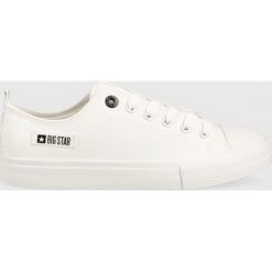Big Star tenisówki damskie kolor biały. Białe trampki BIG STAR, bez wzorów, z gumy, retro, bez zapięcia. W wyprzedaży za 114.99 zł.