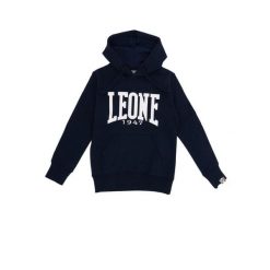 Bluza ciepły z kaptur na co dzień na siłownię. Niebieskie bluzy LEONE 1947 APPAREL, bez wzorów, z bawełny, sportowe, bez ramiączek, bez kaptura. W wyprzedaży za 89.72 zł.