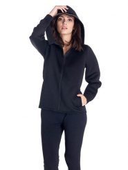Bluza miękka z kaptur na outdoor na co dzień. Czarne bluzy z kapturem LEONE 1947 APPAREL, l, bez wzorów, bez kaptura, na fitness i siłownię. Za 189.41 zł.