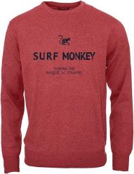 Bluza z okrągłym dekoltem z bawełny organicznej / dla dorosłych (czerwona). Czerwone bluzy z kapturem SURF MONKEY, l, bez wzorów, z bawełny, bez kaptura. Za 309.95 zł.