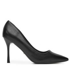 Szpilki DeeZee. Czarne szpilki DeeZee, bez wzorów, bez obcasa, na szpilce, bez zapięcia. Za 129.99 zł.