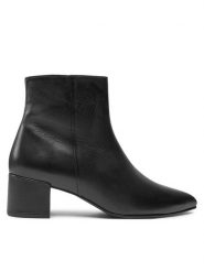 HÖGL Botki 8-104703 Czarny. Czarne botki Högl, bez wzorów, ze skóry, bez obcasa, na słupku, bez zapięcia. Za 819.99 zł.