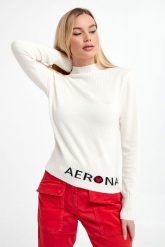 Sweter damski wełniany AERONAUTICA MILITARE. Swetry Aeronautica Militare, xs, bez wzorów, z wełny, bez ramiączek. W wyprzedaży za 547.47 zł.