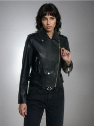 Kurtka ramoneska z imitacji skóry - czarny. Czarne kurtki Sinsay, l, bez wzorów, ze skóry, bez kaptura. Za 99.99 zł.