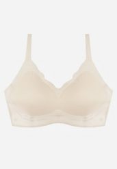 Jasnobeżowy Bezszwowy Biustonosz z Usztywnieniem Bez Fiszbin Zeritha. Brązowe biustonosze Renee, bez wzorów, z tkaniny. Za 29.99 zł.