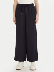 Marella Spodnie materiałowe Mattino 2513131084 Granatowy Wide Leg. Niebieskie spodnie materiałowe Marella, bez wzorów, ze lnu. Za 669.99 zł.