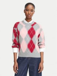 Tommy Hilfiger Sweter WW0WW51385 Kolorowy Regular Fit. Swetry Tommy Hilfiger, l, bez wzorów, z bawełny, bez ramiączek. Za 649.99 zł.