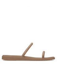 Crocs Klapki Miami Two Strap Sandal 209795 Brązowy. Brązowe klapki Crocs, bez wzorów, z tworzywa sztucznego, bez obcasa, bez zapięcia. Za 179.99 zł.