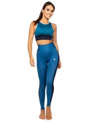 Anaissa Legginsy sportowe "Christelle" w kolorze niebieskim rozmiar: M. Niebieskie legginsy sportowe Anaissa, m, bez wzorów, z materiału, z podwyższonym stanem, outdoorowe. Za 127.05 zł.